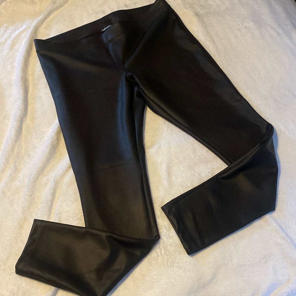 Black faux, leather express pants/leggings